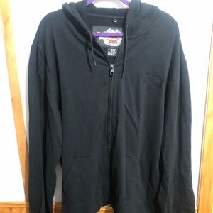 NWOT Harley Davidson UNISEX black hooded zip up jacket
